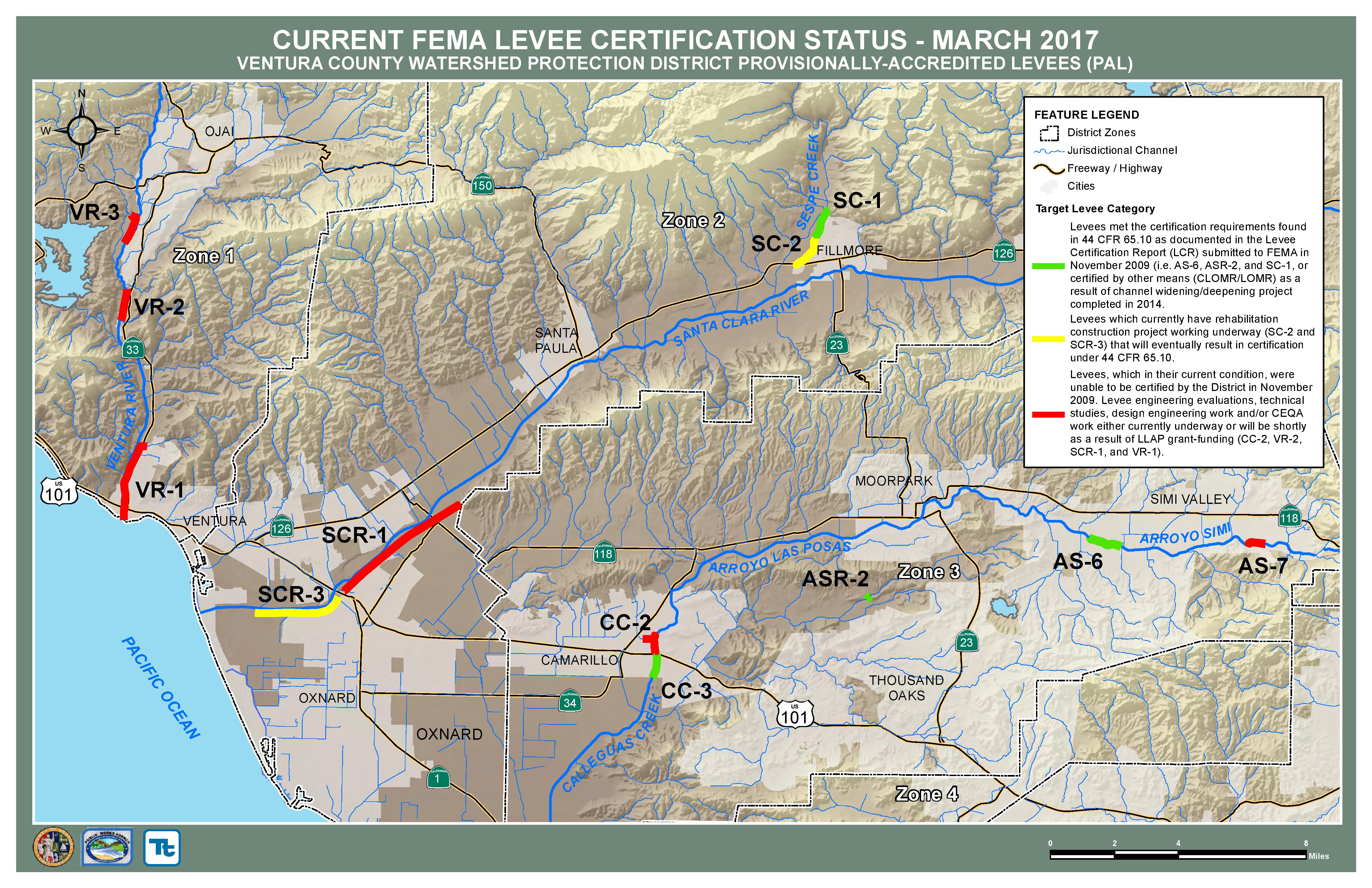 CURRENT FEMA LEVEE CERTIFICATION STATUS - MARCH 2017